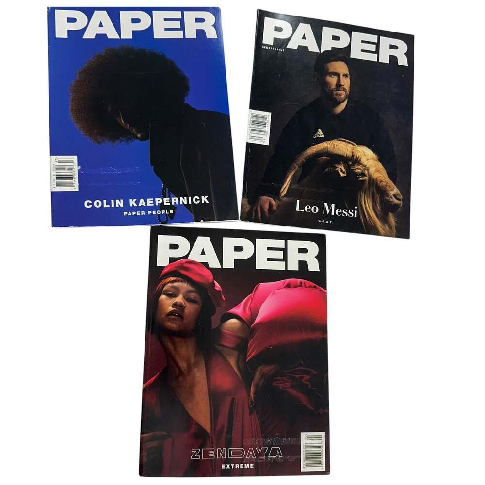 PAPER Magazine Lot of 3 Colin Kapernick Paper People Zendaya Extreme Leo Messi